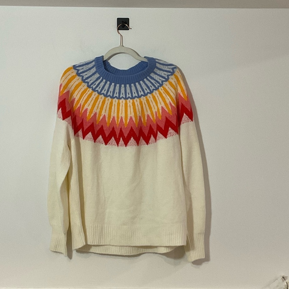 French Connection Blue and Orange Knit Sweater